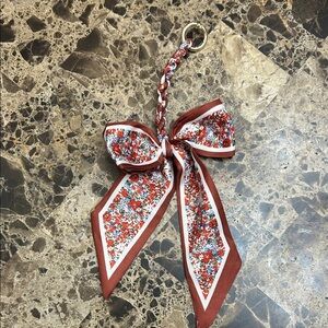 Floral Brown Bow Keychain